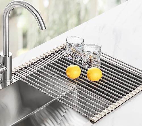 Roll Up Dish Drying Rack Over Sink