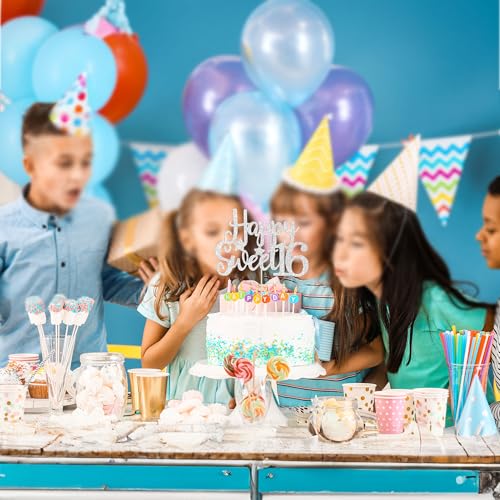 1Pc Happy Sweet 16 Cake Topper Sweet 16 Birthday Decorations Happy 16th Birthday Cake Decorations for Girls