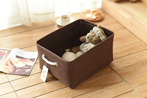 Decorative Basket Rectangular Fabric Storage Bin Organizer Basket with Handles for Clothes Storage