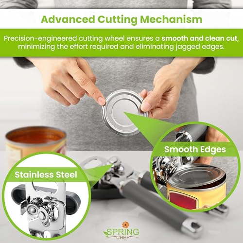 Stainless Steel Manual Can Opener with Soft Grip Handles