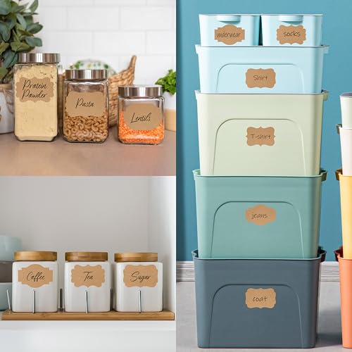 300 PCS Kraft Blank Stickers (300 Count)
