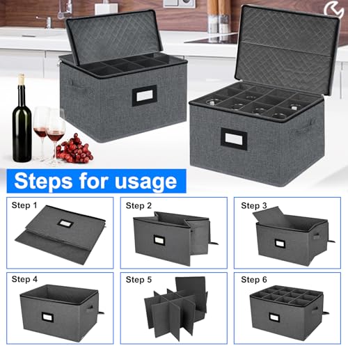 2 Pack Stemware and Glassware Storage Cases (2 Count)