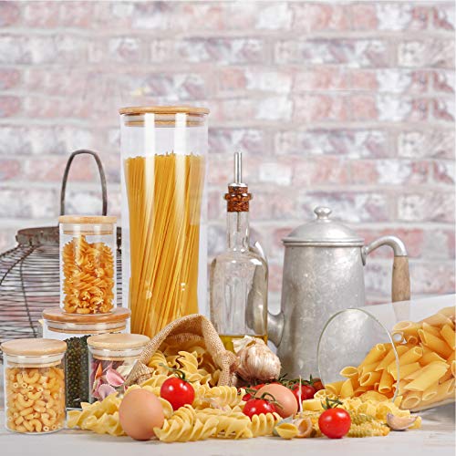 15 Pack 10 oz Glass Jars With Bamboo Lids for Kitchen (15 Count)