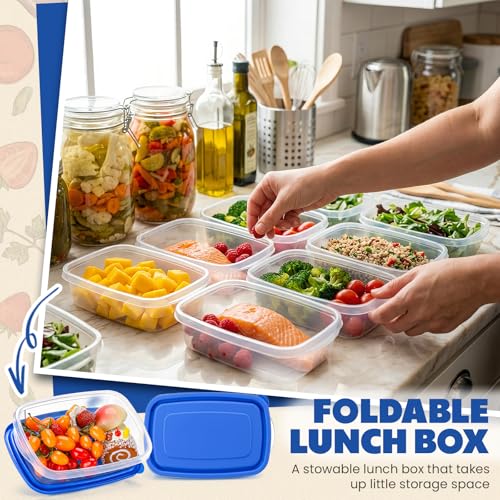 18 Pcs 33 oz Plastic Food Storage Containers with Lids (18 Count)