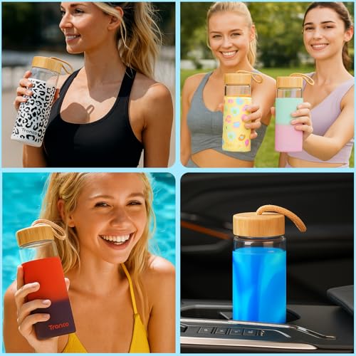 20 oz Glass Water Bottles with Lids