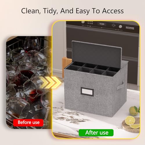 Champagne Flute Storage Box with Dividers