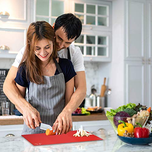 Cutting Board Mats Flexible Plastic Colored Mats with Food Icons