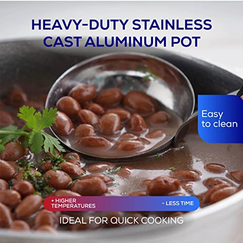 27.7 QT / 26.6 Liter) Caldero Pot with Lid, Extra Large Cast Aluminum Cooking Pot, 75-Cup Rice Pot for Restaurants, Catering, Events & Large-Batch Cooking, Made in Colombia