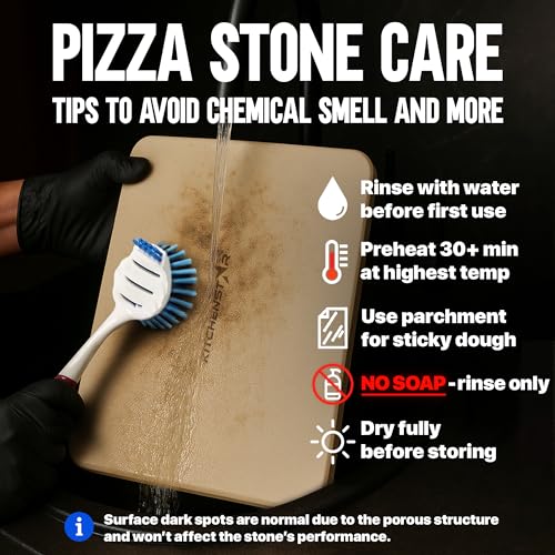 15x12 inch Pizza Stone for Oven & BBQ Grill with Handles