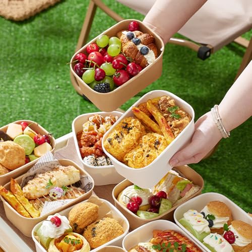 50 Pack 29oz Disposable Meal Prep Containers with Lids & Forks (50 Count)