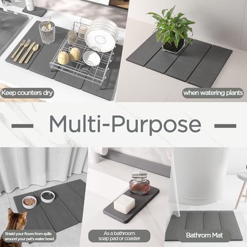 2PCS Stone Drying Mat for Kitchen Counter (2 Count)