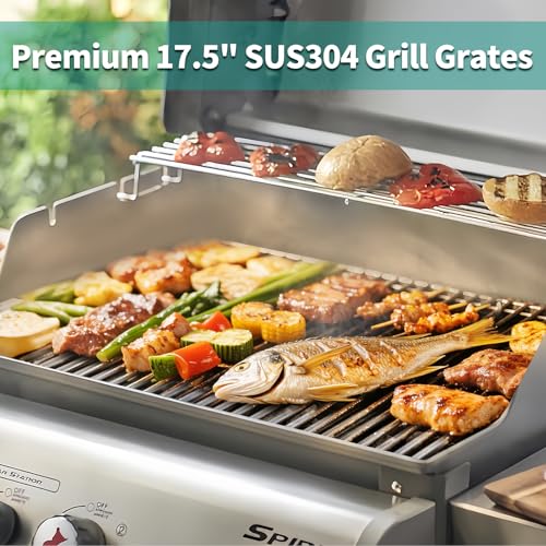 9MM 17.5" Stainless Steel Grill Grates for Weber Spirit E