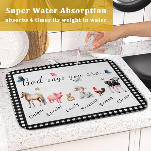 Farmhouse Animals Dish Drying Mat