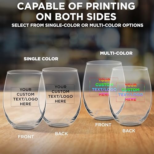 Custom Stemless Wine Glasses in Bulk by ARC Perfection (100 Count)