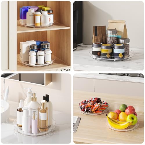 4 Pack 9 Inch Clear Lazy Susan Turntable Organizer (4 Count)
