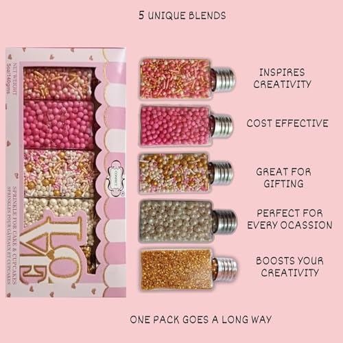 Colorful Sprinkles for Cake & Cupcake Decorating Pearl & Gold White & pink Pearls Sprinkles (5 Ounce)