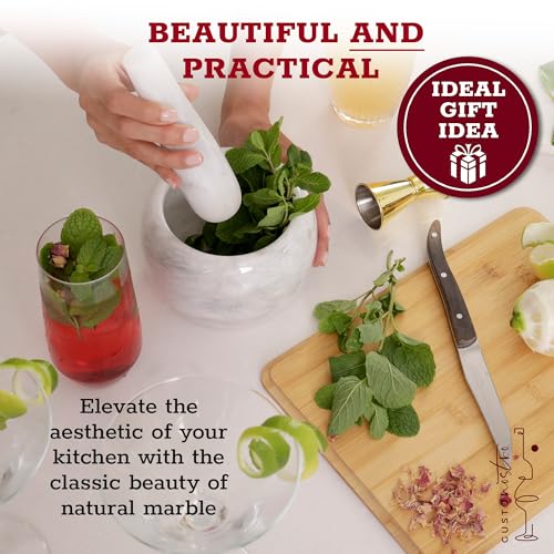 Natural Marble Mortar and Pestle Set