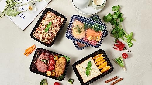 FULIGN 24 oz Meal Prep Containers With Lids Reusable 50 Pack Extra (50 Count)