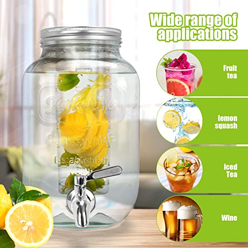 Glass Drink Dispensers For Parties.1.2 Gallon Beverage Dispensers With Stand And Stainless Steel Spigot.Party Drink Dispenser For Punch (2 Count)