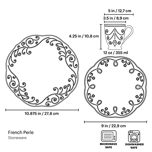 French Perle Assorted Plates (12 Count)