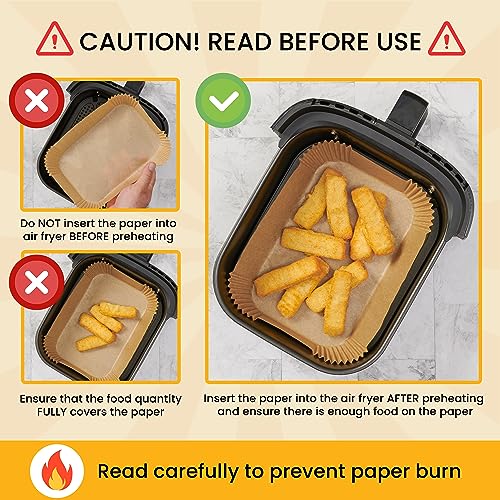Rectangular Air Fryer Liners Disposable (125 Count)