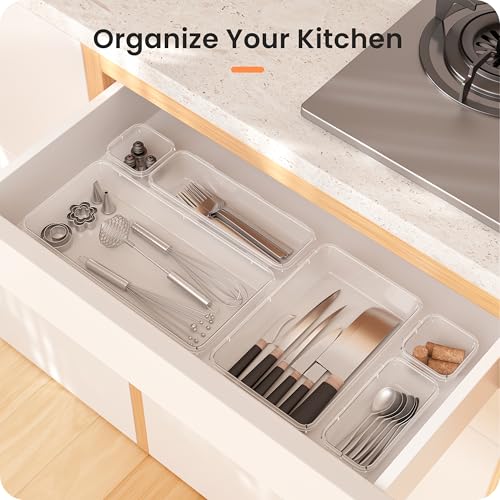 Military Grade Drawer Organizer for Vanity Bathroom Makeup Desk (28 Count)