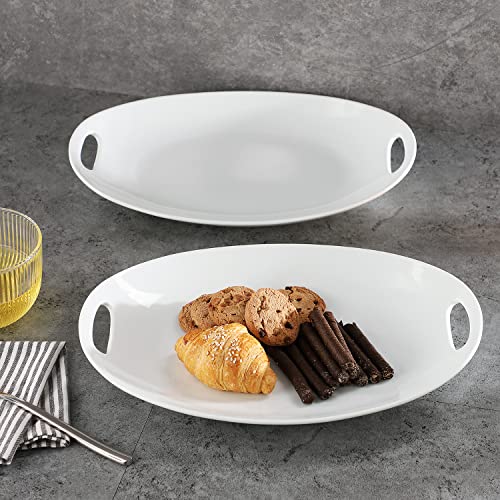 Porcelain Serving Platter with Handles (2 Count)