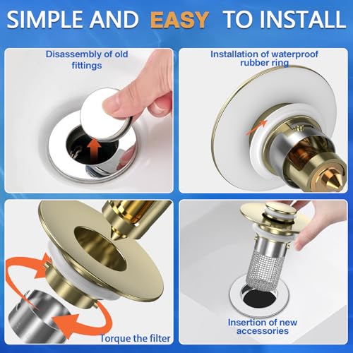 Bathroom Sink Drain Strainer (4 Count)
