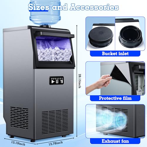 Stainless Steel Commercial Ice Maker 120LB