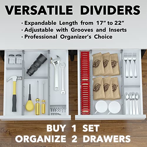 Bamboo Drawer Dividers with Inserts and Labels