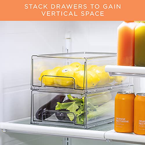 Clear Stackable Storage Drawers for Refrigerator