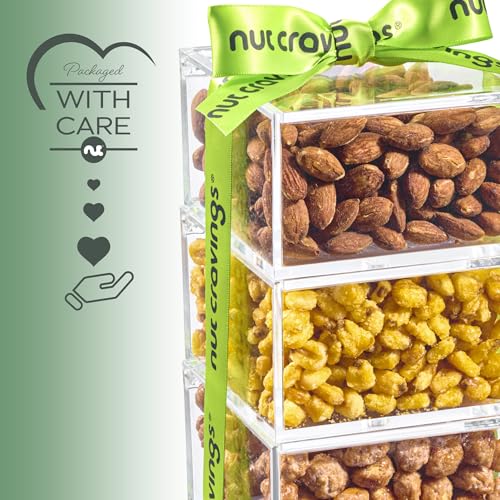 Mixed Nuts Acrylic Tower Gift Basket