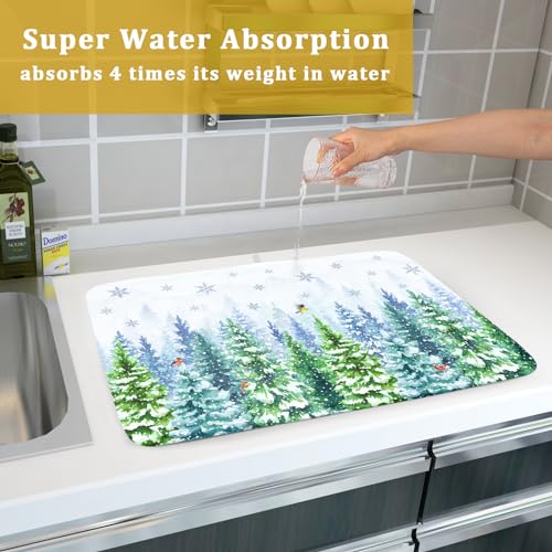 Winter Forest Dish Drying Mats