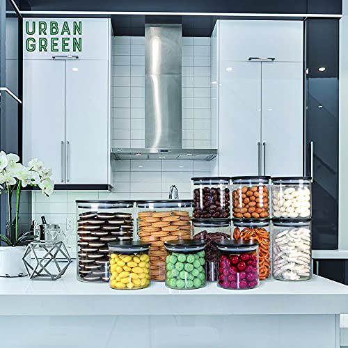 Glass Jars with Airtight Black Lids