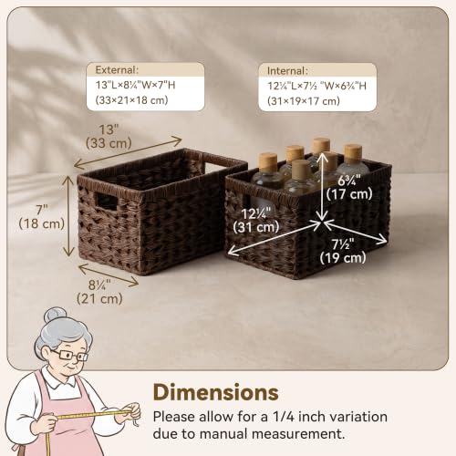 Wicker Storage Baskets for Shelves (2 Count)