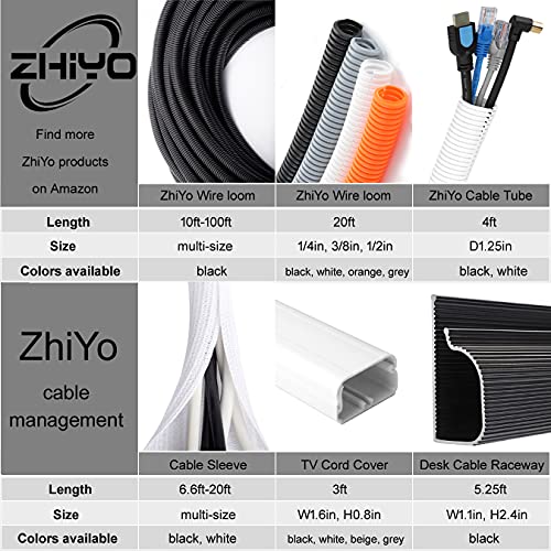 6.6ft - 4/5 inch Cable Sleeve, Cord Wrap Wire Protector Tubing for Pets, PC Cable Wrap, Computer Cable Management Sleeve - Black (6.6 Foot)