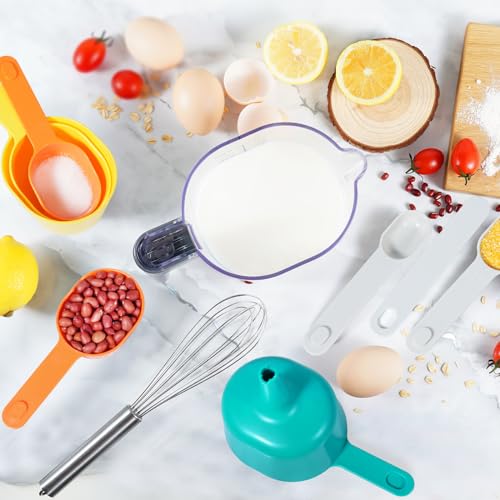 Stackable 10 Piece Measuring Cups and Spoons Set with Lids (10 Count)