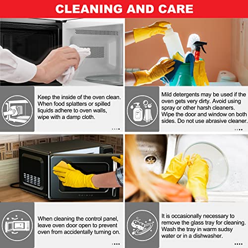 GLCMKZ07BKR07 Retro Countertop Microwave Oven with Auto Cook & Reheat