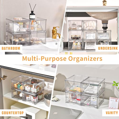 6 Pack Stackable Storage Drawers (6 Count)