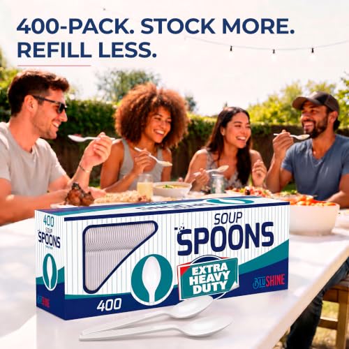 Extra Heavy Duty Plastic Soup Spoons (400 Count)