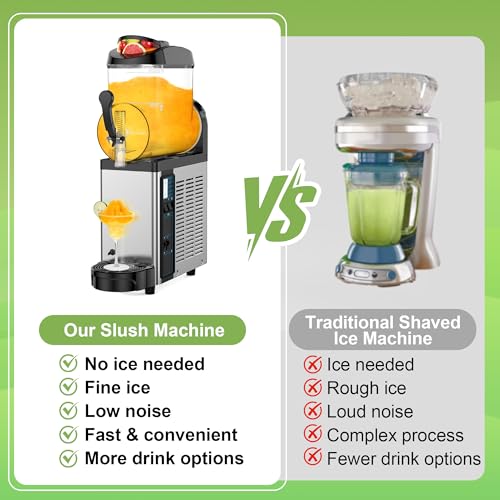 12L Commercial Slushie Machine Frozen Drink Maker Stainless Steel Slushy