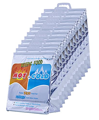 Hot and Cold Stand Up Reusable Insulated Bag (12 Count)