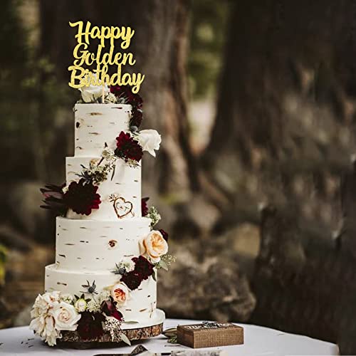 1 PCS Happy Golden Birthday Cake Topper