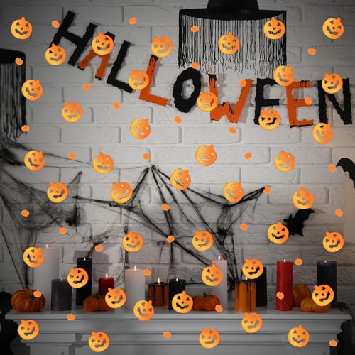 Halloween Pumpkin Confetti Table Decorations