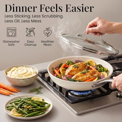 20 Pc Ceramic Cookware Set with Knives Set (20 Count)