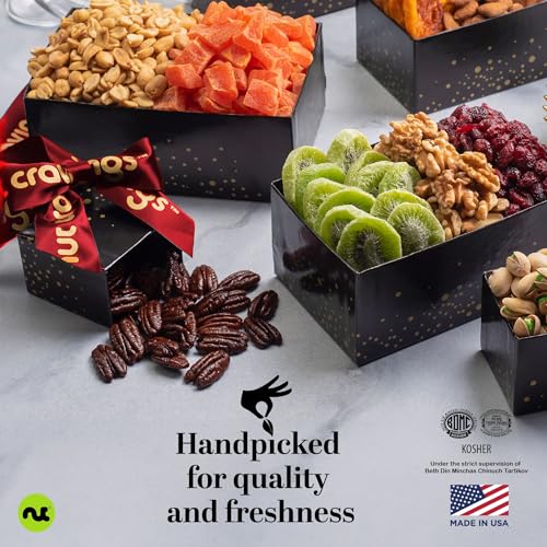 Dried Fruit & Mixed Nuts Black Gift Tower