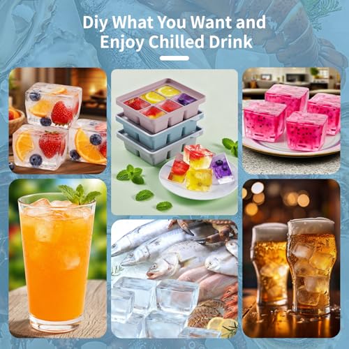 Large Silicone Ice Cube Tray Set of 3 (3 Count)