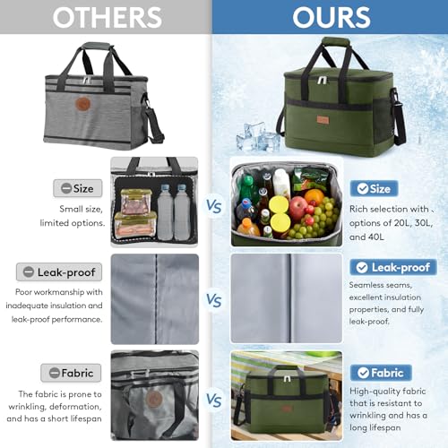 Cooler Bag 50 Cans Collapsible and Insulated Large Lunch Bag Leakproof Soft Cooler Portable for Camping