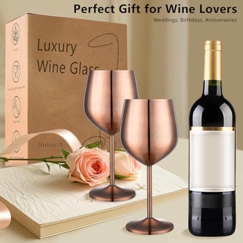Unbreakable Stainless Steel Wine Glasses Set of 4 (4 Count)