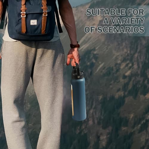 32oz Glass Water Bottle with Straw and 2 Lids